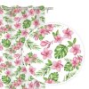 Záclona připravená na průchodky 140x250 bílá monstera listy růžové květy Monstera