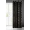 Záclona 135x250 Abella černá zlatá připravená na průchodky Blackout Eurofirany
