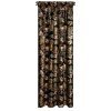 Záclona 140x270 Maroko černé zlaté listy připravené na velurové pásce Eurofirany