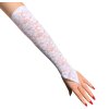 Dámské dlouhé krajkové rukavice, bílé, elastické, univerzální velikost