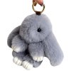 Velký kožešinový přívěsek s bambulí KING Rabbit, šedá, 18-19 cm