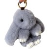 Velký kožešinový přívěsek s bambulí KING Rabbit, šedá, 18-19 cm