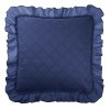 Povlak na polštář s volánem 45x45 Ruffy navy blue s volánem kosočtverec glamour dekorativní na přehoz na postel