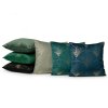 Dekorační povlak na polštář 45x45 Blink 21 I tyrkysový tmavý se zlatým listovým potiskem samet Eurofirany