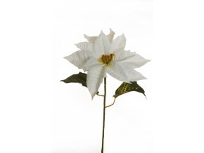 Umelá kvetina Poinsetia (76cm) - biela