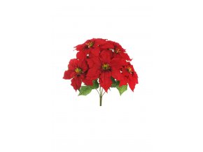 Umelá kvetina Poinsetia Bush (45cm) červená