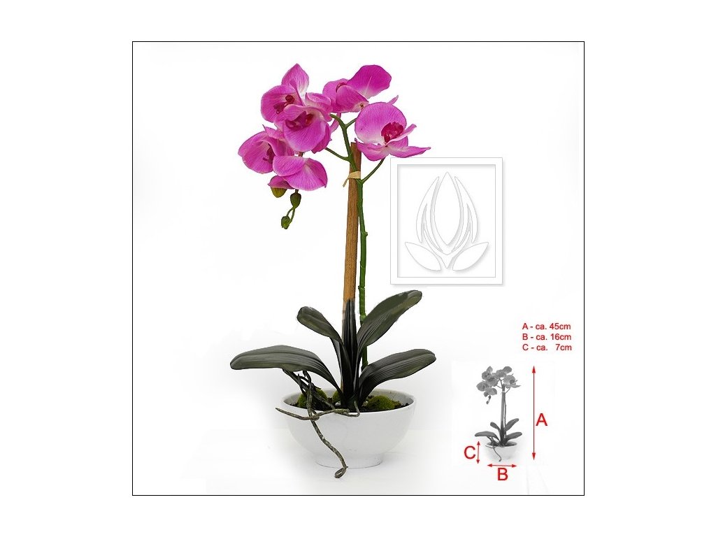 Umělá rostlina Orchidej v misce (45cm)