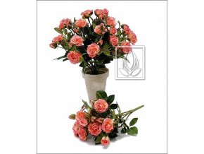 Umělá květina Růže Bush (25cm) růžová