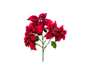 Umělá květina Poinsetia (60cm) červená