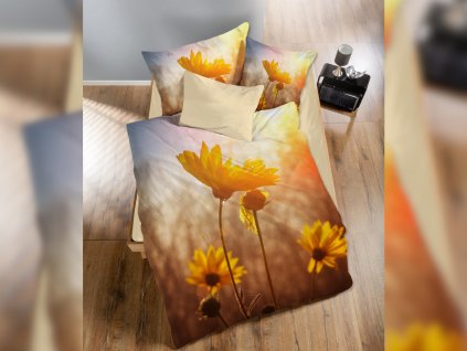 Žluté jarní 3D povlečení