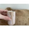 Dřevěný ručně malovaný svícen kulatý růžovo-zlato-bílý průměr 5x8 cm