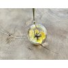 Žlutá Maceška v polokuličce z křišťálové pryskyřice 20 mm