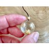 Pichlavý náhrdelník v polokuličce 14mm s korálkem broušeného Bambusového Achátu