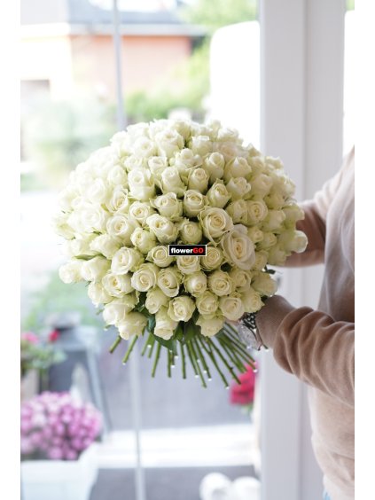 Valentýn 101 růží, bílé