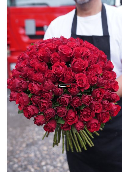 Valentýn 71 krátkých růží, červené