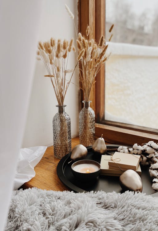 Getrockneter Lagurus / Hasenschwanzgras - perfekter Minimalismus