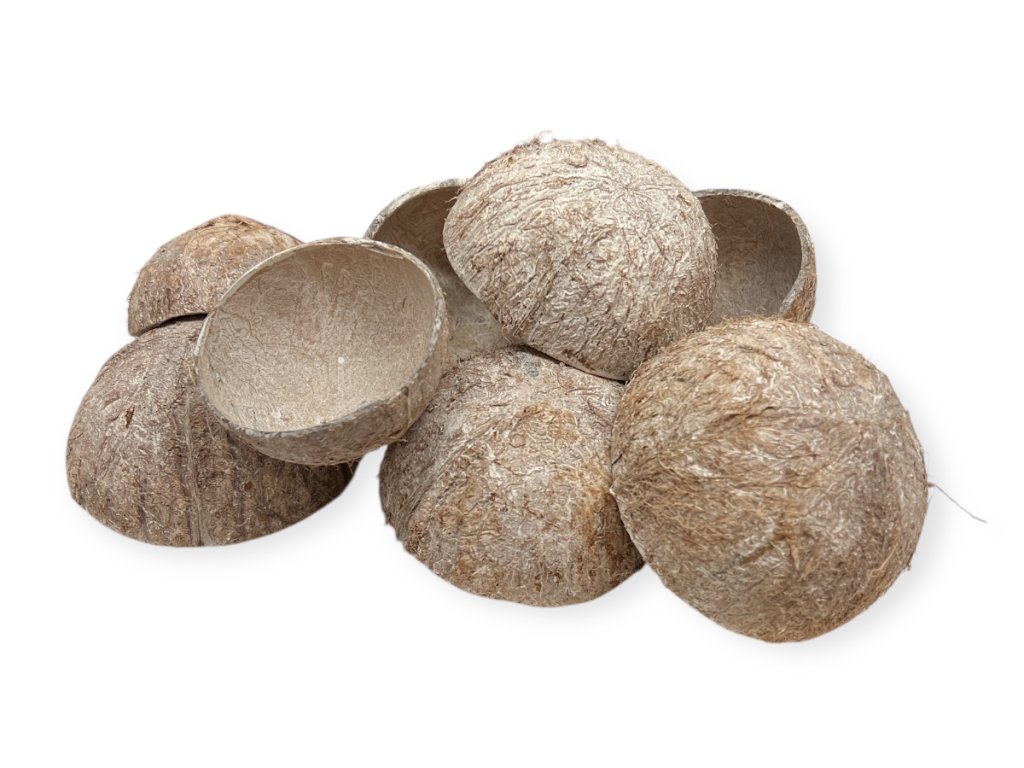 Kokosový orech polený 8ks vintage biele