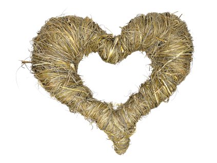 Základ na veniec zo sušenej trávy - srdce 30x27cm