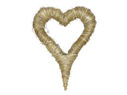 Základ na veniec zo sušenej trávy - srdce 28x40cm