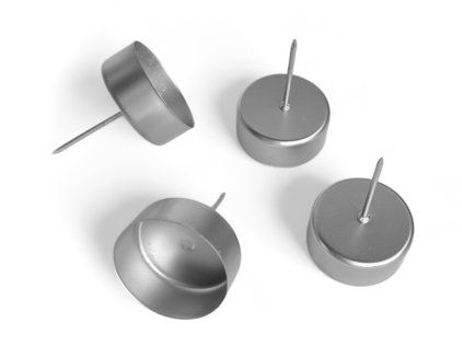 spikes bases for tea lights, insertable bases, matte silver