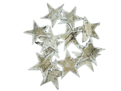 vyrezy z brezovej kory hviezdy zasnezene