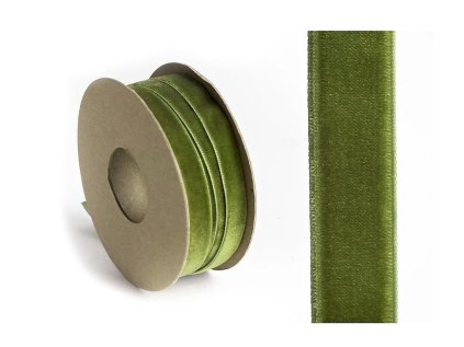 zamatova stuha 25mm machovo zelena