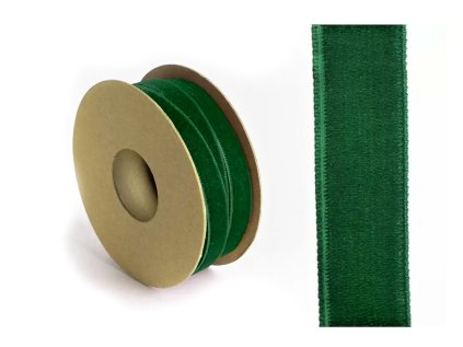 zamatova stuha 25mm tmavozelena