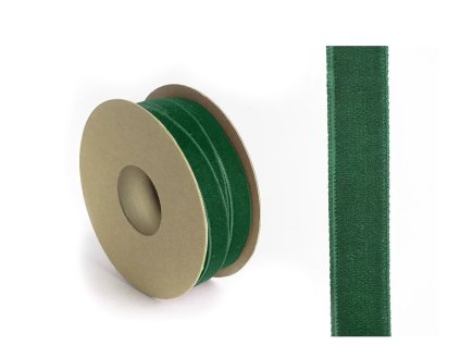 zamatova stuha 15mm tmavozelena
