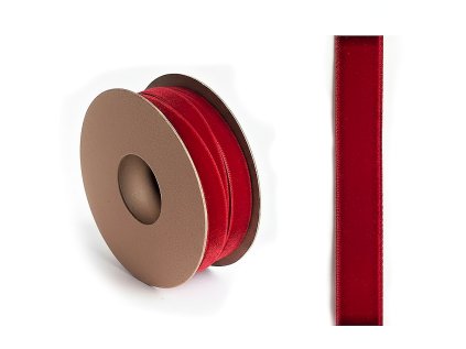 zamatova stuha 15mm cervena