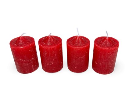 adventne sviecky rustic červené 4ks