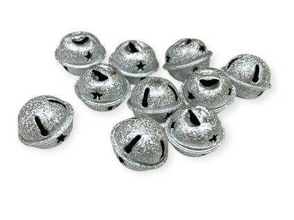 Metal bells 2.5cm 10pcs silver