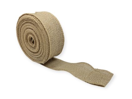 Jutová stuha 5cm x 10m hustá s drôtikom prírodná (2)