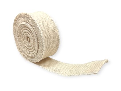 Jutová stuha 5cm x 10m hustá s drôtikom biela