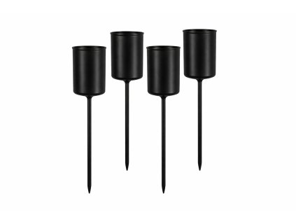 Bodce zapichovacie podstavce na kónické sviečky 4ks čierne