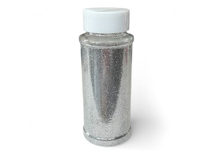 glitter powder glitre trblietky striebone silver velke