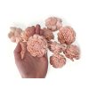 sola wood flower Ming style flower 6cm zinnia peach2