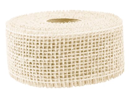 Jutová stuha 5cm x 9m - biela
