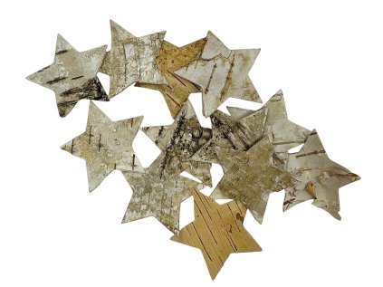 vyrezy z brezovej kory hviezdy