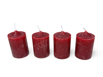 adventne sviecky rustic bordove 4ks