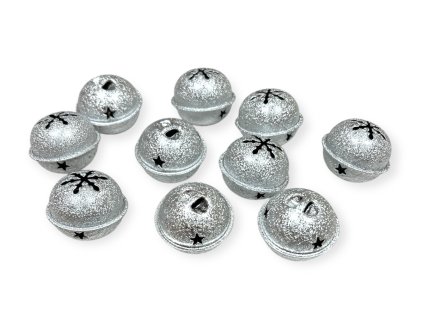 Kovové rolničky 3,5cm 10ks strieborné