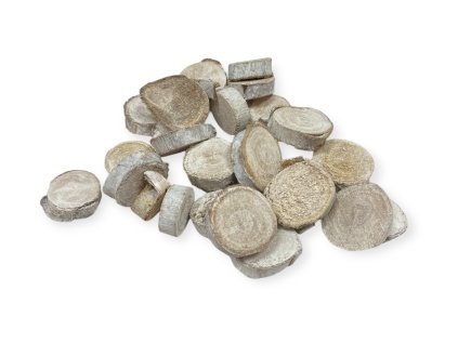 Drevené plátky 280g mix veľkostí vintage biele