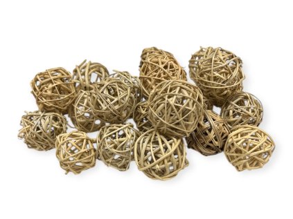 Ratanové guličky 4cm 22ks prírodné