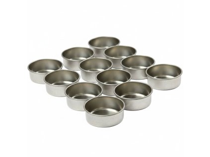 Kovové mištičky na čajové sviečky 12ks strieborné