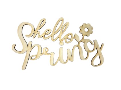 Drevený výrez 20cm - Hello Spring