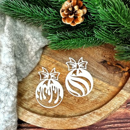 Sada vánočních ozdob s mašličkou