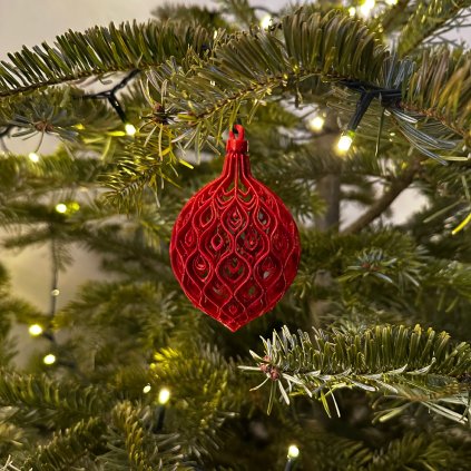 Baňka paví galaxy červená