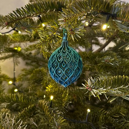 Baňka paví zeleno modrá