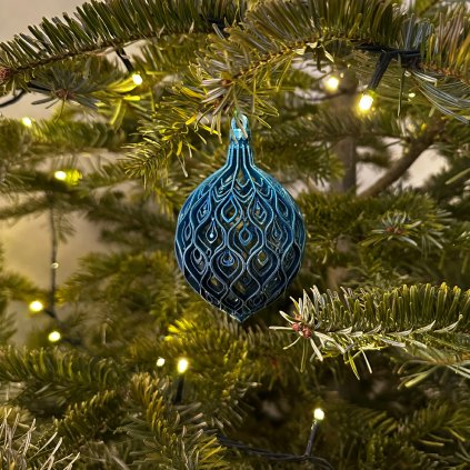 Baňka paví modro modrá 2