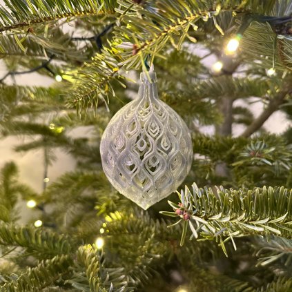 Baňka paví galaxy stříbrná