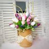 Velikonoční flower box tulipánů a oušky